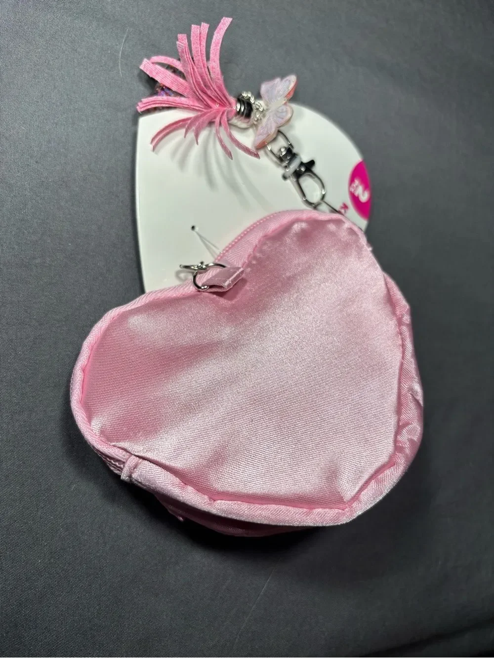 New Pink Bow Heart Coin Purse & Keychain Set of 2